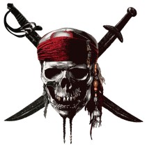 Vinilos decorativos calavera piratas del caribe
